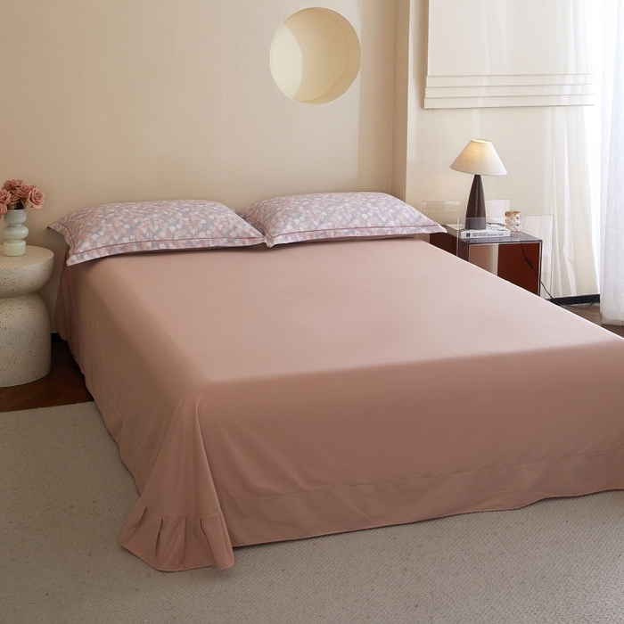 91家纺网 家纺一手货源 找家纺 沐白家居 2025新款全棉生态磨毛四件套花畔