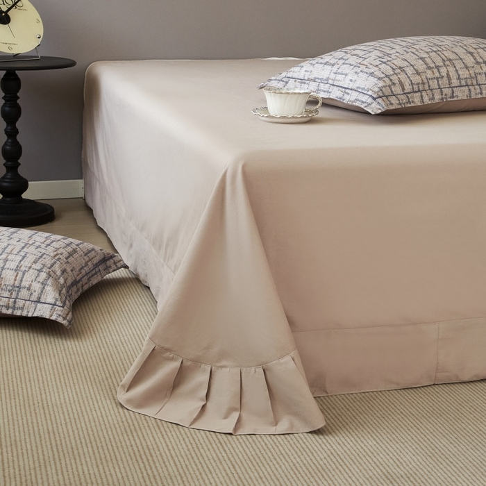 91家纺网 家纺一手货源 找家纺 沐白家居 2025新款全棉生态磨毛四件套追影-驼