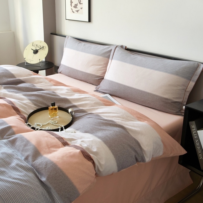 91家纺网 家纺一手货源 找家纺 沐白家居 2025新款全棉生态磨毛四件套云栖-玉