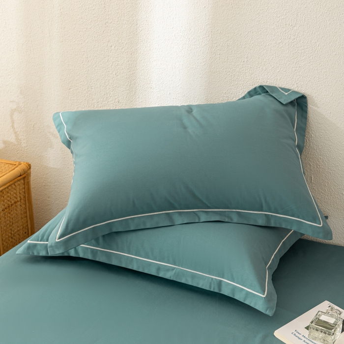 91家纺网 家纺一手货源 找家纺 2025新款A类100%全棉纯色加厚磨毛枕套+床单单件/简约组合 磨毛-莫尼兰