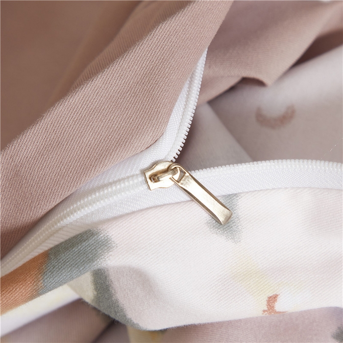 91家纺网 家纺一手货源 找家纺 沐白家居 2025新款全棉生态磨毛四件套臻爱-豆沙