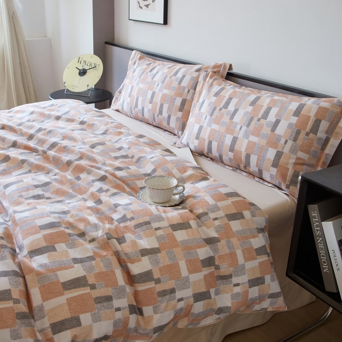 91家纺网 家纺一手货源 找家纺 沐白家居 2025新款全棉生态磨毛四件套凌川-驼