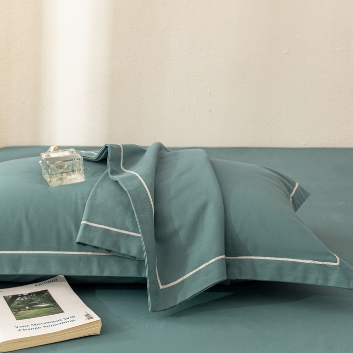 91家纺网 家纺一手货源 找家纺 2025新款A类100%全棉纯色加厚磨毛枕套+床单单件/简约组合 磨毛-莫尼兰