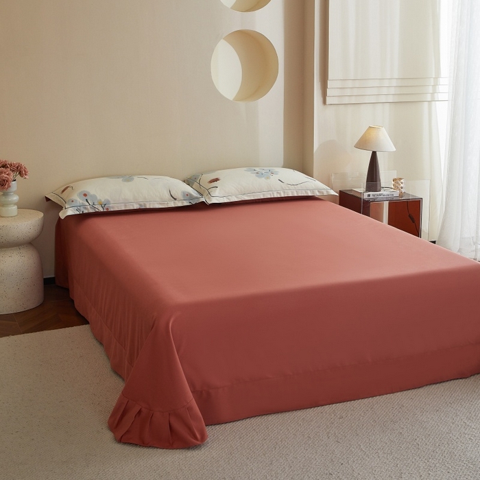 91家纺网 家纺一手货源 找家纺 沐白家居 2025新款全棉生态磨毛四件套柿柿如意