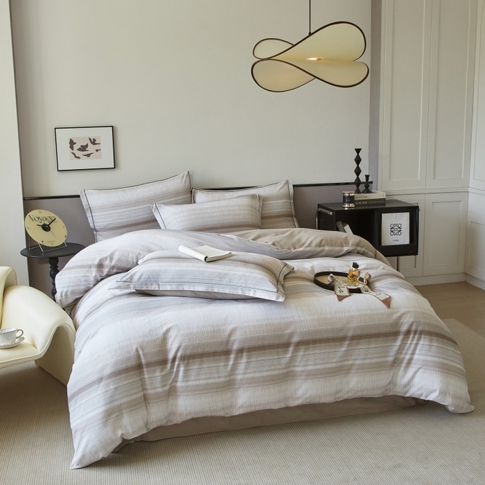 91家纺网 家纺一手货源 找家纺 沐白家居 2025新款全棉生态磨毛四件光遇-咖