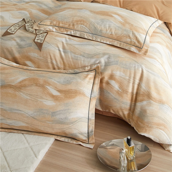 91家纺网 家纺一手货源 找家纺 沐白家居 2025新款全棉生态磨毛四件套诺拉