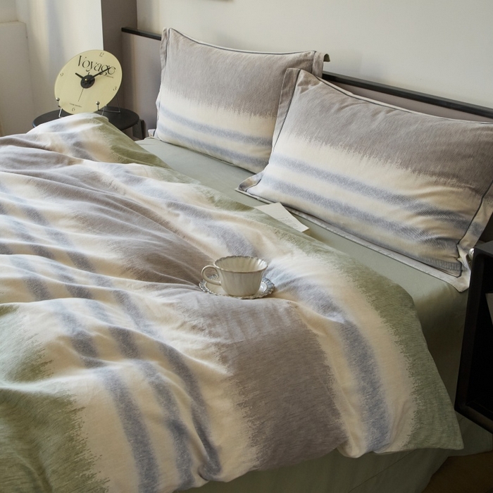 91家纺网 家纺一手货源 找家纺 沐白家居 2025新款全棉生态磨毛四件套暖调-绿