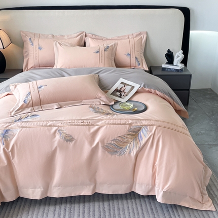 91家纺网 家纺一手货源 找家纺 （总）桃园 2025新款纯棉全棉长绒棉磨毛四件套不掉毛-羽翼 （高端礼盒）