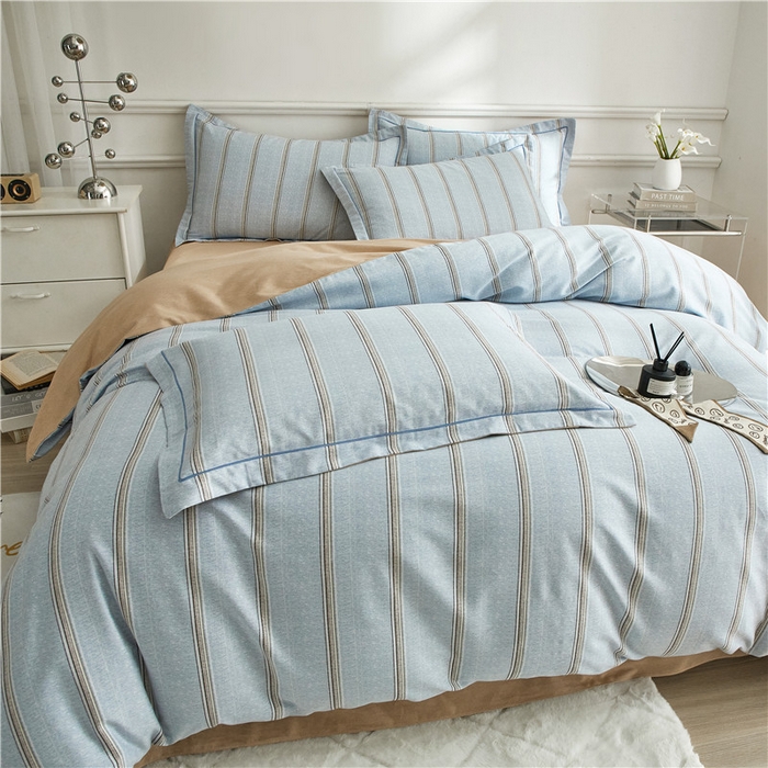 91家纺网 家纺一手货源 找家纺 沐白家居 2025新款全棉生态磨毛四件套妆海-兰