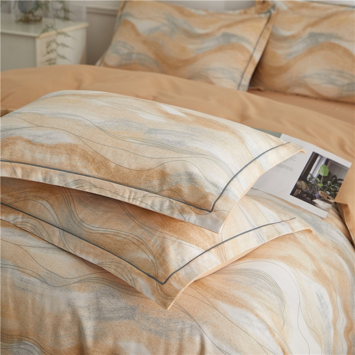 91家纺网 家纺一手货源 找家纺 沐白家居 2025新款全棉生态磨毛四件套诺拉