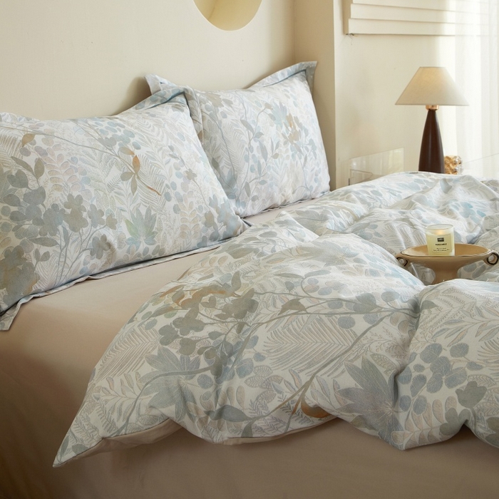 91家纺网 家纺一手货源 找家纺 沐白家居 2025新款全棉生态磨毛四件套颜序