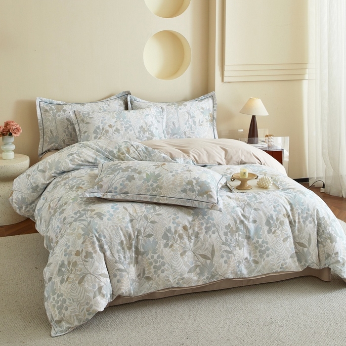 91家纺网 家纺一手货源 找家纺 沐白家居 2025新款全棉生态磨毛四件套颜序