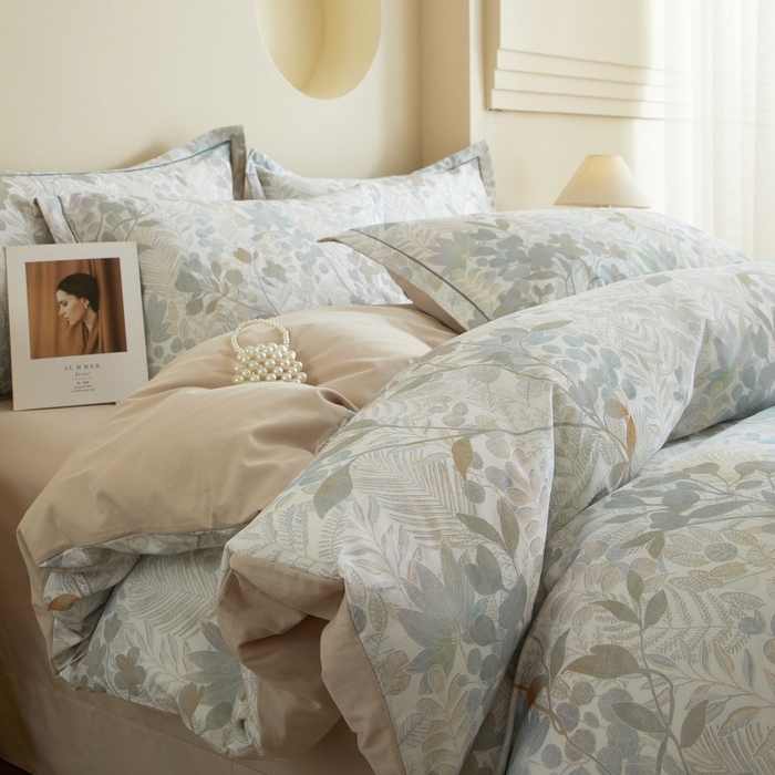 91家纺网 家纺一手货源 找家纺 沐白家居 2025新款全棉生态磨毛四件套颜序