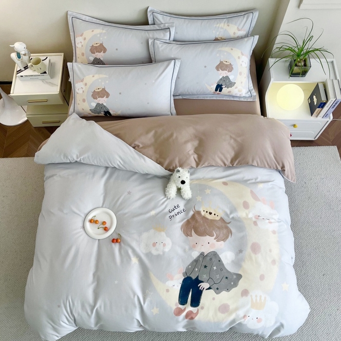 91家纺网 家纺一手货源 找家纺 沐白家居 2025新款全棉生态磨毛四件套小王子