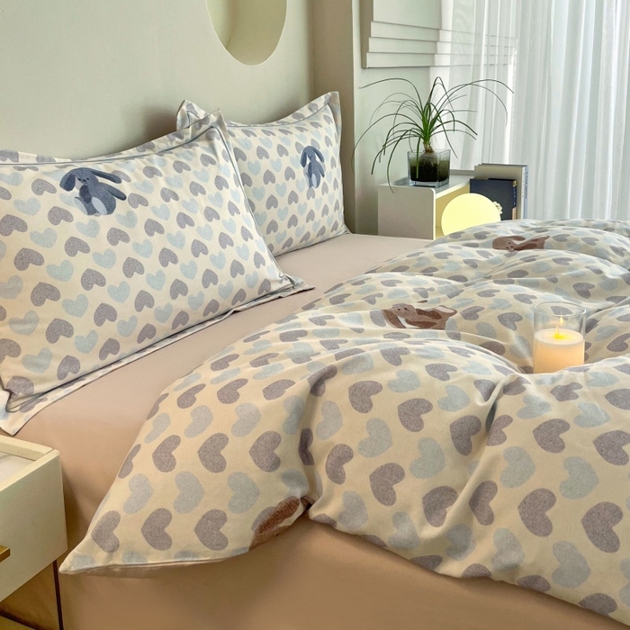 91家纺网 家纺一手货源 找家纺 沐白家居 2025新款全棉生态磨毛四件套悠闲午后