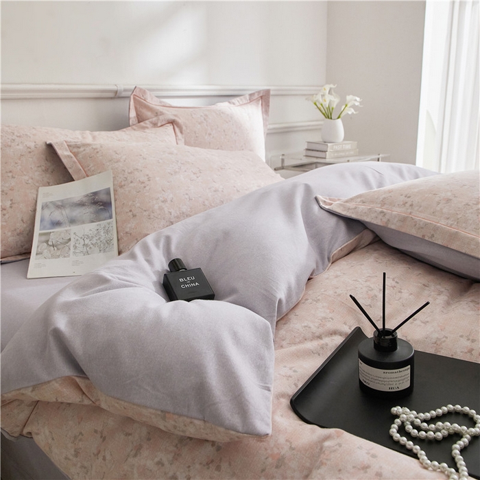 91家纺网 家纺一手货源 找家纺 沐白家居 2025新款全棉生态磨毛四件套贝拉-粉