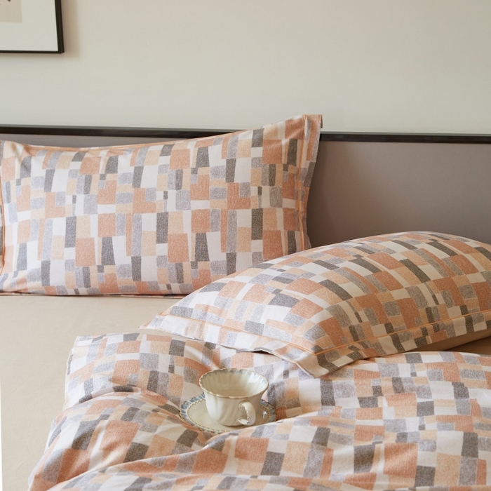 91家纺网 家纺一手货源 找家纺 沐白家居 2025新款全棉生态磨毛四件套凌川-驼