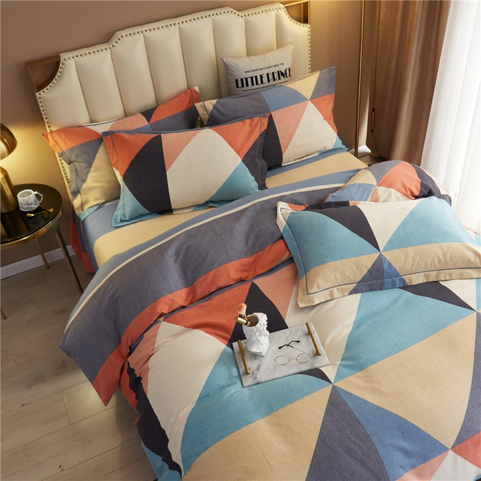 91家纺网 家纺一手货源 找家纺 沐白家居 2025新款全棉生态磨毛四件套溢彩