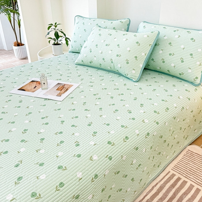 91家纺网 家纺一手货源 找家纺 橘夏家纺 2025新款全棉床盖三件套 初享时光