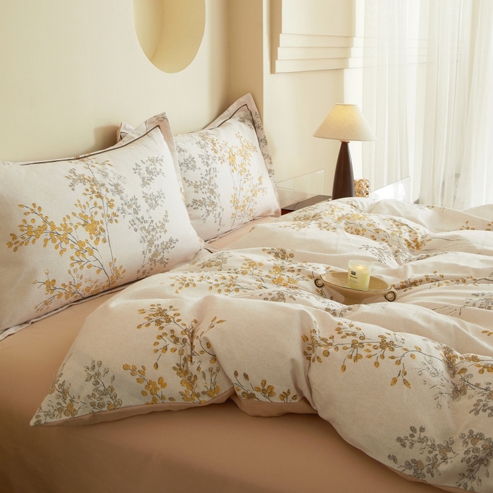 91家纺网 家纺一手货源 找家纺 沐白家居 2025新款全棉生态磨毛四件套境禾-玉