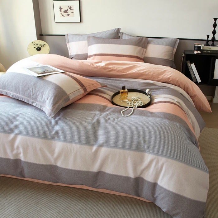 91家纺网 家纺一手货源 找家纺 沐白家居 2025新款全棉生态磨毛四件套云栖-玉