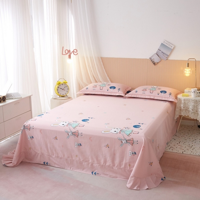 91家纺网 家纺一手货源 找家纺 沐白家居 2025新款全棉生态磨毛四件套安妮日记