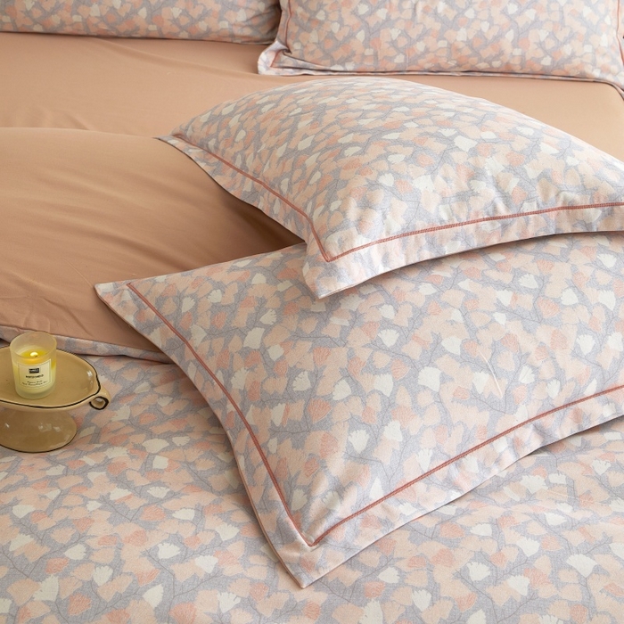 91家纺网 家纺一手货源 找家纺 沐白家居 2025新款全棉生态磨毛四件套花畔