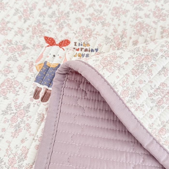 91家纺网 家纺一手货源 找家纺 橘夏家纺 2025新款全棉床盖三件套 妮可兔