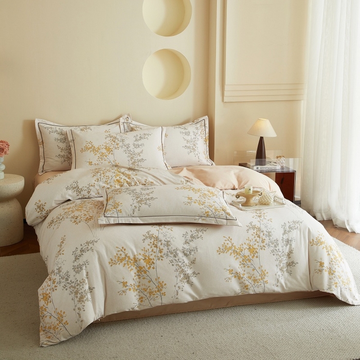 91家纺网 家纺一手货源 找家纺 沐白家居 2025新款全棉生态磨毛四件套境禾-玉