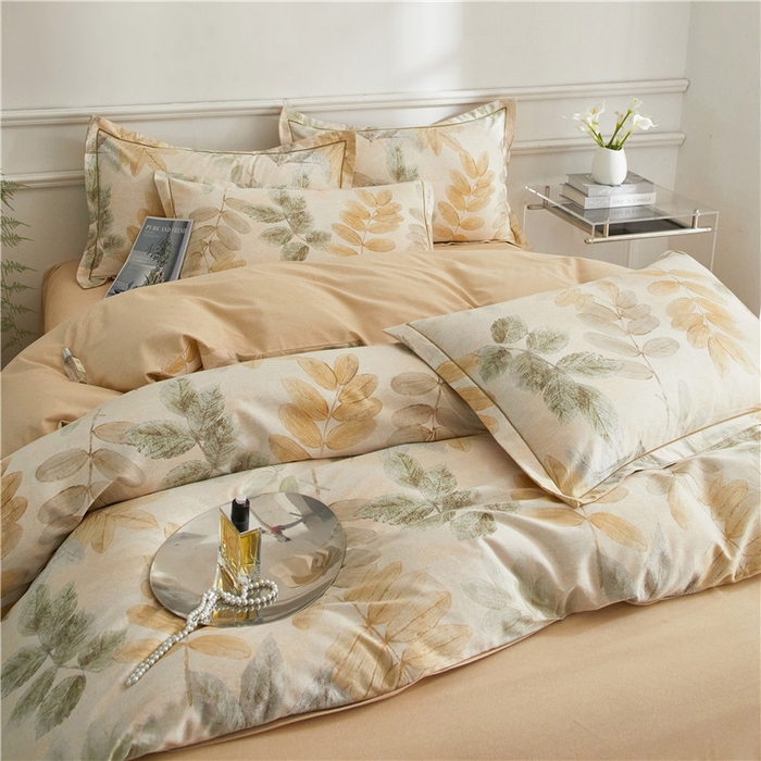 91家纺网 家纺一手货源 找家纺 沐白家居 2025新款全棉生态磨毛四件套春派