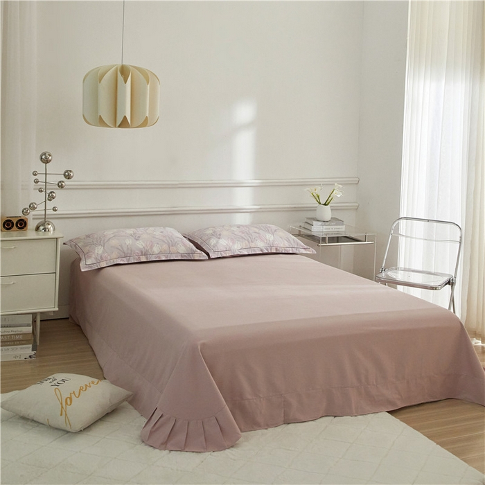 91家纺网 家纺一手货源 找家纺 沐白家居 2025新款全棉生态磨毛四件套盛世颜-灰