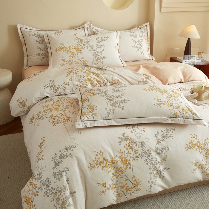 91家纺网 家纺一手货源 找家纺 沐白家居 2025新款全棉生态磨毛四件套境禾-玉