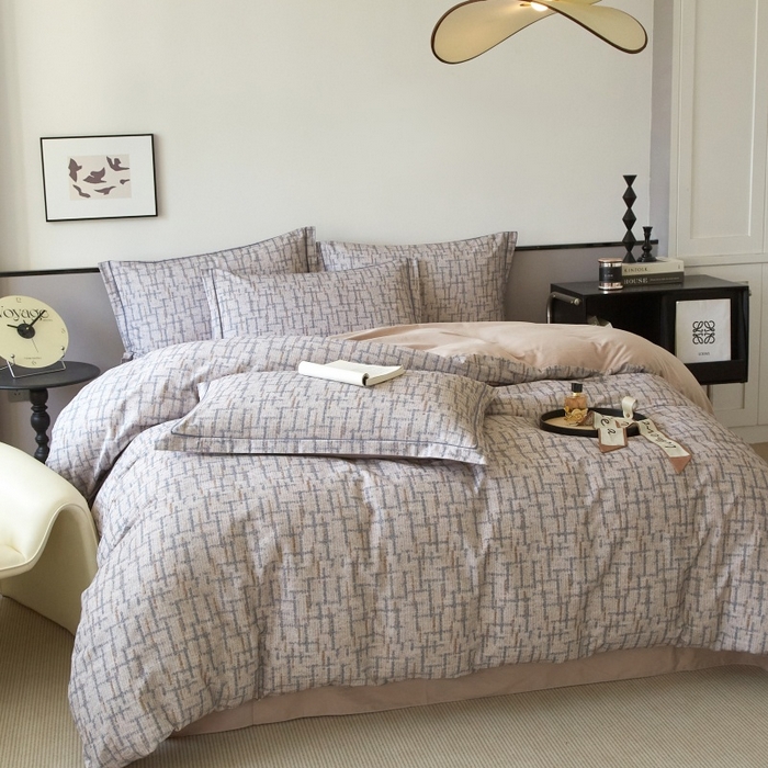 91家纺网 家纺一手货源 找家纺 沐白家居 2025新款全棉生态磨毛四件套追影-驼