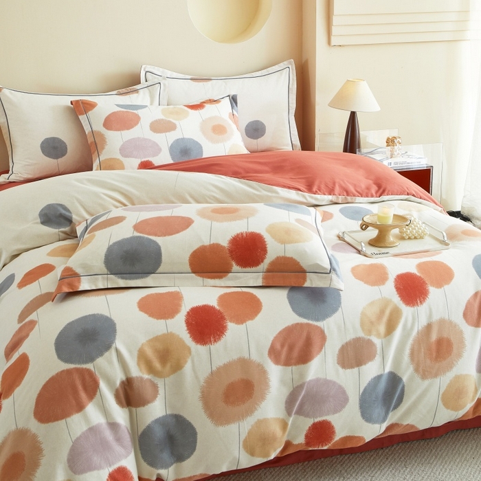 91家纺网 家纺一手货源 找家纺 沐白家居 2025新款全棉生态磨毛四件套蒸蒸日上