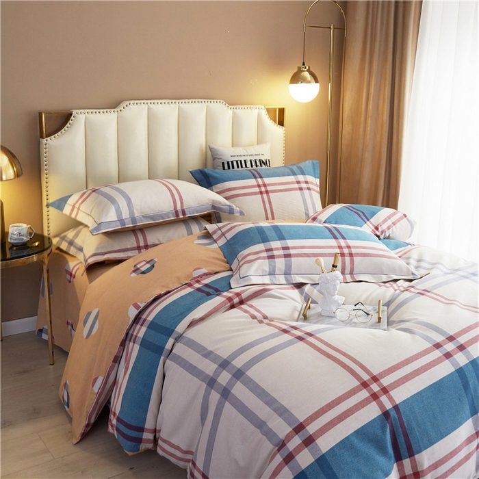 91家纺网 家纺一手货源 找家纺 沐白家居 2025新款全棉生态磨毛四件套时光幻影