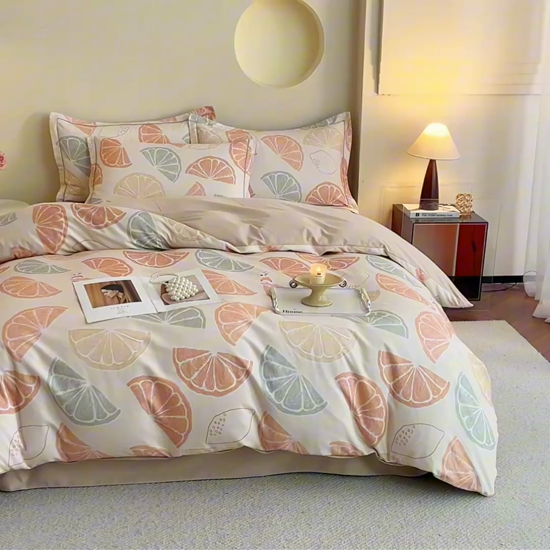 91家纺网 家纺一手货源 找家纺 沐白家居 2025新款全棉生态磨毛四件套柚见-玉