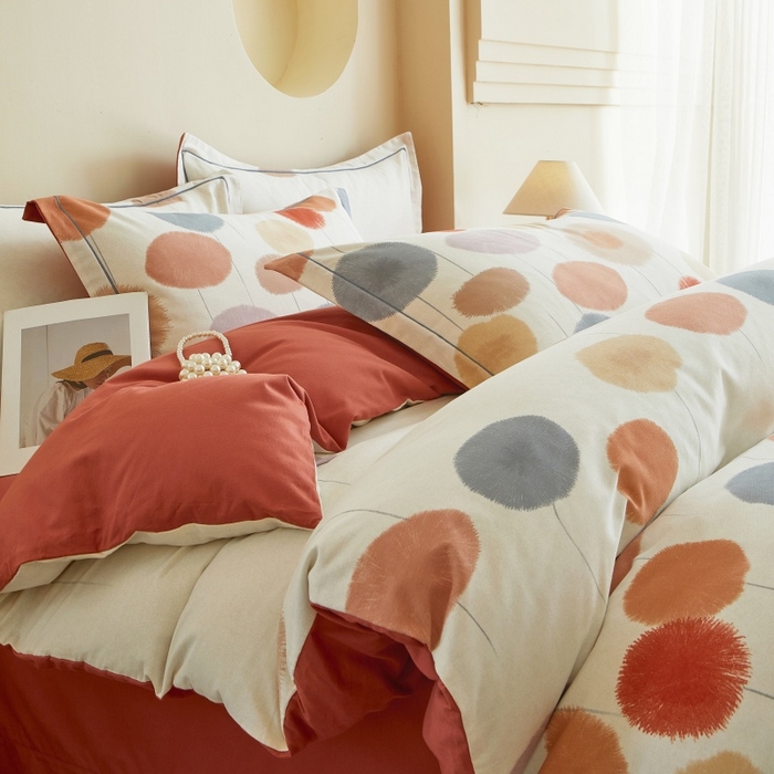 91家纺网 家纺一手货源 找家纺 沐白家居 2025新款全棉生态磨毛四件套蒸蒸日上