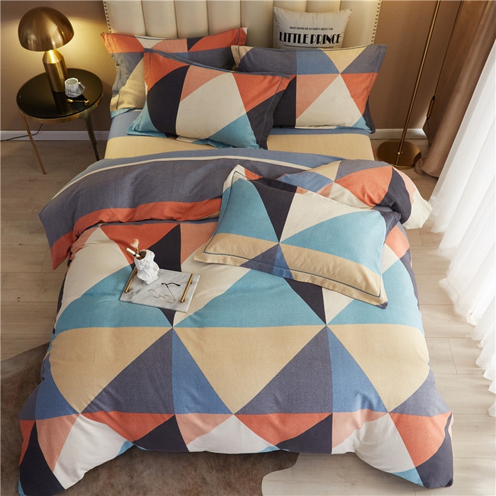 91家纺网 家纺一手货源 找家纺 沐白家居 2025新款全棉生态磨毛四件套溢彩