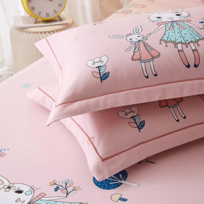 91家纺网 家纺一手货源 找家纺 沐白家居 2025新款全棉生态磨毛四件套安妮日记