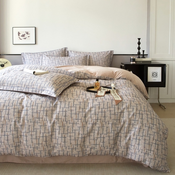 91家纺网 家纺一手货源 找家纺 沐白家居 2025新款全棉生态磨毛四件套追影-驼