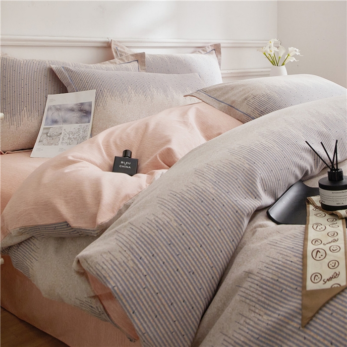 91家纺网 家纺一手货源 找家纺 沐白家居 2025新款全棉生态磨毛四件套森文