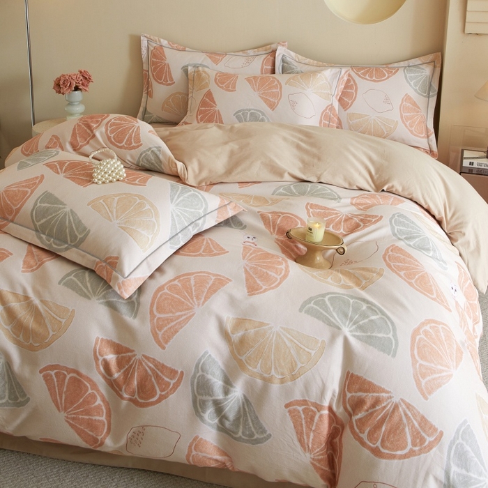 91家纺网 家纺一手货源 找家纺 沐白家居 2025新款全棉生态磨毛四件套柚见-玉