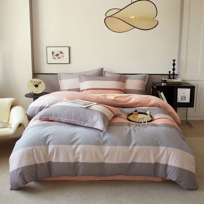 91家纺网 家纺一手货源 找家纺 沐白家居 2025新款全棉生态磨毛四件套云栖-玉