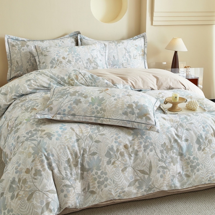 91家纺网 家纺一手货源 找家纺 沐白家居 2025新款全棉生态磨毛四件套颜序