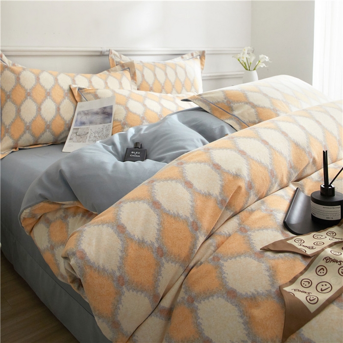 91家纺网 家纺一手货源 找家纺 沐白家居 2025新款全棉生态磨毛四件套追光