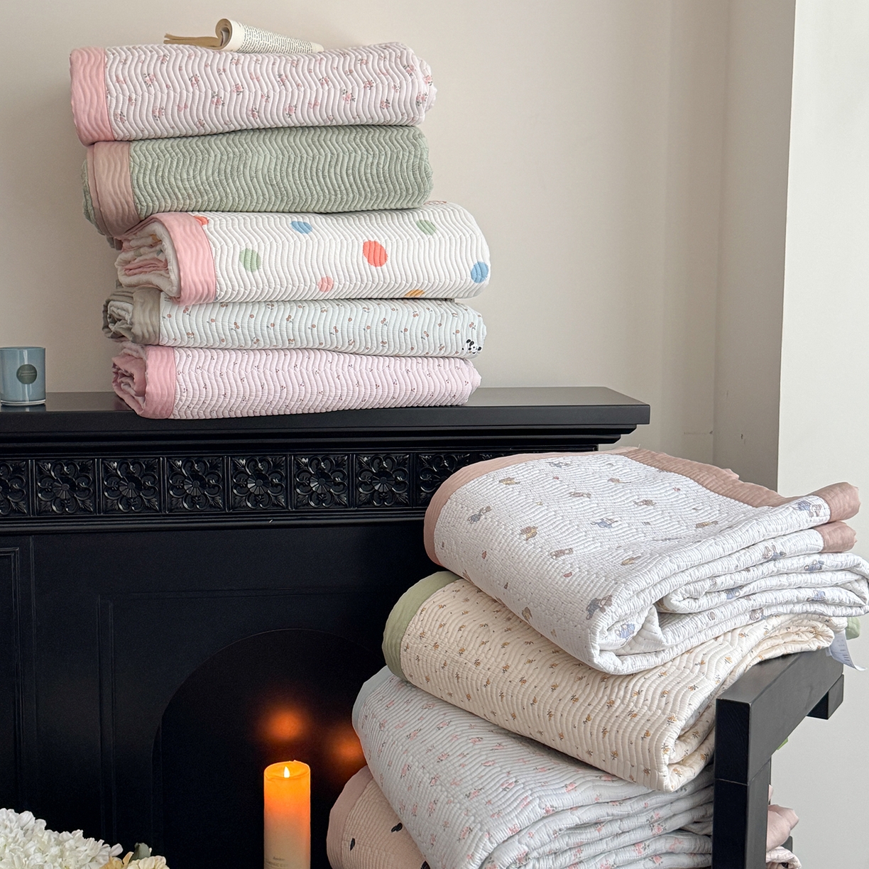 91家纺网 家纺一手货源 找家纺 麦伦家居 2025新款双面莫代尔天丝床盖 组合图仅供参考