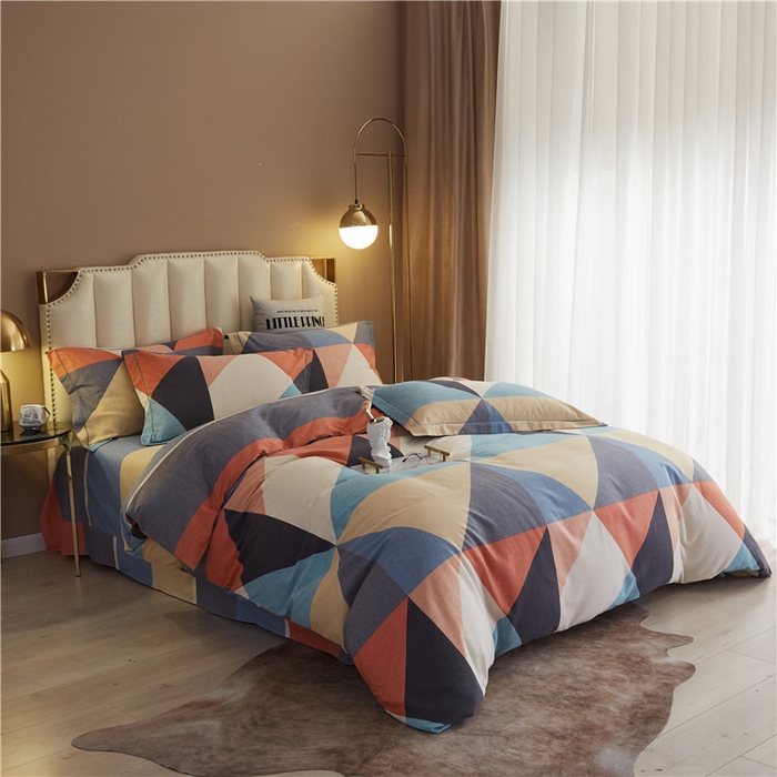 91家纺网 家纺一手货源 找家纺 沐白家居 2025新款全棉生态磨毛四件套溢彩