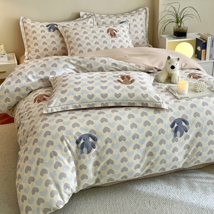 91家纺网 家纺一手货源 找家纺 沐白家居 2025新款全棉生态磨毛四件套悠闲午后