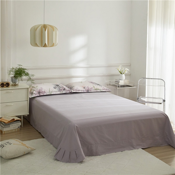 91家纺网 家纺一手货源 找家纺 沐白家居 2025新款全棉生态磨毛四件套叶颜