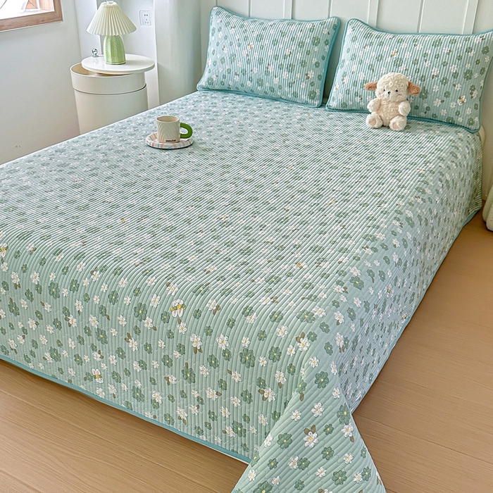 91家纺网 家纺一手货源 找家纺 橘夏家纺 2025新款全棉床盖三件套 栀香小兔